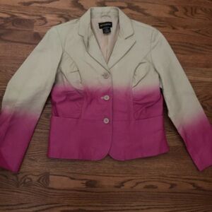 VTG 90’s Metrostyle Pink/Tan Ombre Leather Blazer - 12